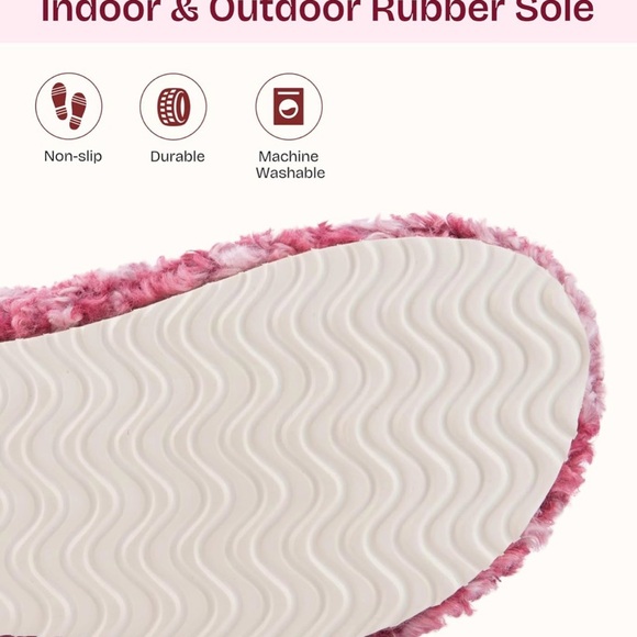 Cozy Pink EverFoams Womens Fuzzy Open-toe Slippers Soft Comfy - Picture 6 of 6